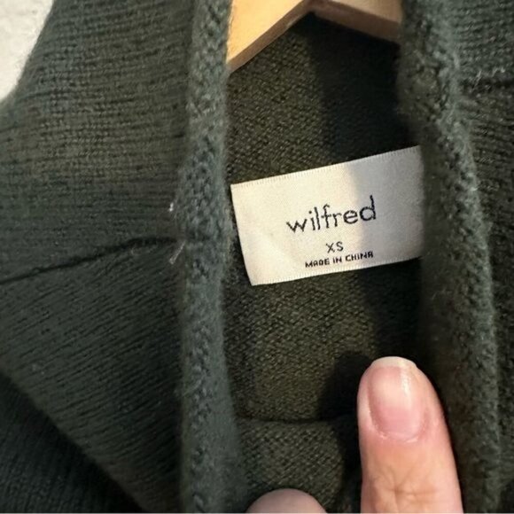 Aritzia Wilfred 100% Merino Wool Cyprie Sweater Olive Green Size XS - Picture 9 of 14